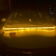 หลอด LED ไฟไซเรนไฟติดหลังคามาใหม่ 125cm 8 ท่อน 4 หน้ามีข้าง 6W 12V-24V พร้อมขาแม่เหล็กสีแดง-น้ำเงิน 