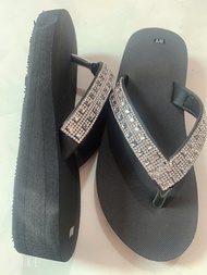 Dép cao gót nữ đính cườm cao 3 phân 6 phân S34