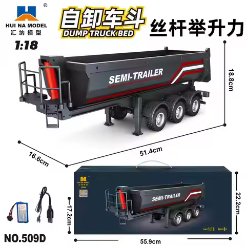 1502 1/18 Huina 1509Rc Semi Dump Trailer Electric Lifting For Rc Tractor Truck 1501 Tail Light Suppo