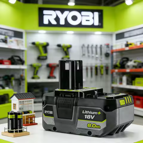 2026 New RYOBI 18V 8.0Ah Genuine Rechargeable Battery, Provides Extended Runtime for All RYOBI Serie