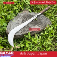 Bendo Cap Bintang 9 Asli Baja Per Mobil Kualitas Terbaik Gagang Kayu - Arit Sabit Lengkung Tebal Jaw