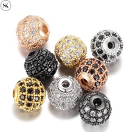 SK Copper Micro-Inlaid Jewelry Accessories Diamond Ball Beads diy Full Zircon