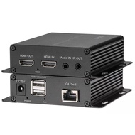 Wekuant HDMI over Ethernet Converters with KVM 3.5mm Audio IR,HDMI over RJ45 Extenders Up to 656FT(2