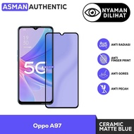 Tempered Glass For Oppo A97 | Ceramic Film Matte Blue Premium