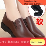 YQ61 Brand Mom Shoes Spring and Autumn Wide Feet Wide Toe Women's Shoes Soft Leather Super Soft Bottom Non-Wear Feet Pum