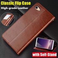 For OPPO R9s R9sk CPH1607 Genuine Leather Case Vintage Wallet Simple Folding Flip Protective Case with Kickstand Card Holder Cover