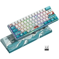 XVX 61 Keys Mini Wireless Mechanical Keyboard Hot-Swap Ergonomic Backlit Gaming Keyboard 2.4G Rechargeable 60% Layout For PC