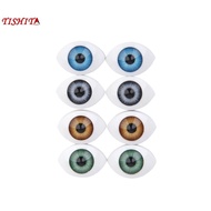 [tishita] 8pcs 12mm Plastic Iris Oval Hollow Eyes Eyeballs for Dollfie Doll DIY Accs
