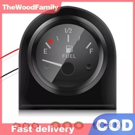 TheWoodFamily 2" 52mm Fuel Level Gauge Car Meter White LED Light ck Rim Automotive Gauges 12V MY