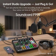 Local Stock] Bonkyo F999 + M999 / V8S Soundcard Microphone Kit Audio Vocoder Mixer Amplifier Cell Ph