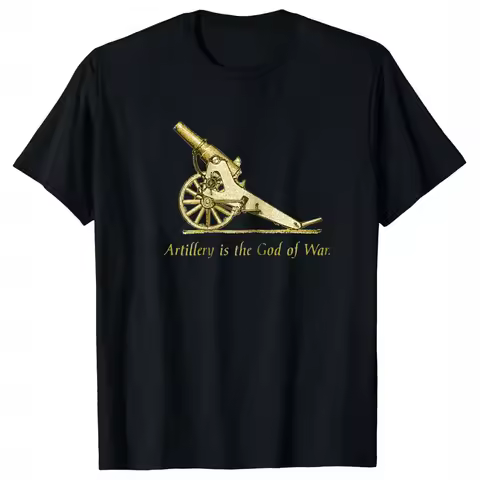 Retro Cannon Gun Mortar Howitzer Artillery T-Shirt 100% Cotton O-Neck Summer Short Sleeve Casual Men