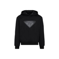 PRADA Logo Leather Patch Hoodie