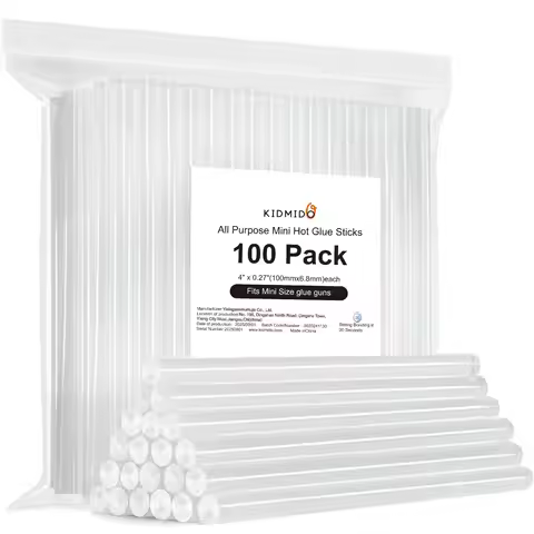 Mini Hot Glue Sticks 100 Count - 0.27''D, 4" L for Most Mini Glue Guns, Multipurpose, All Temperatur