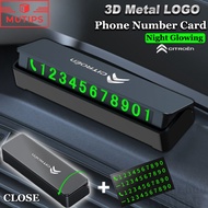 Citroen Car Phone Number Card Luminous Sticker Metal Car Logo Temporary Parking Stop For c4 Cactus c