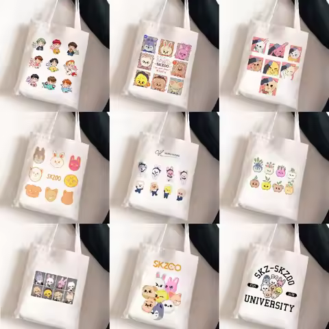 2025 Skzoo Peripheral printed canvas Bag Student Casual women's hand bag shoulder bag