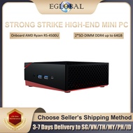 Eglobal Super Packet Gaming Mini PC AMD Ryzen 5 4500U WiFi6 Bluetooth5.1 Max 64G DDR4 2TB NVME SSD PCIE Gaming Desktop Computer Laptop for design office home
