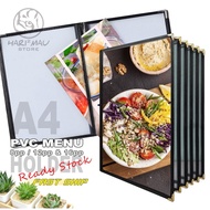 Transparent Menu Holder, PVC Menu Book, DIY Menu, A4 Menu, Restaurant