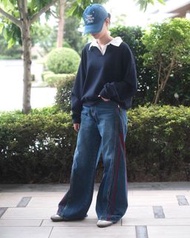 Gori 韓國秋季拉鍊牛仔褲