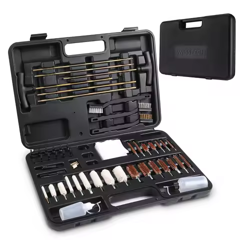SWISS+TECH 54PCS Gun Cleaning Kit for Universal Tactical Gun Handgun Rifle Gun Brush Tool for 22/38/