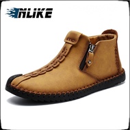 Men's Boots Top Quality British Men Boots Casual Business Zip Boots Breathable Shoes