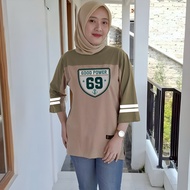 Women's Oversized 7/8 Sleeve T-shirt - Korean Style Baseball Jersey LD 120 - Trendy Jumbo T-shirt