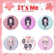 KPOP ILLIT Cute Cartoon Tinplate Badge Mirror Keychain Girl Fan Merch