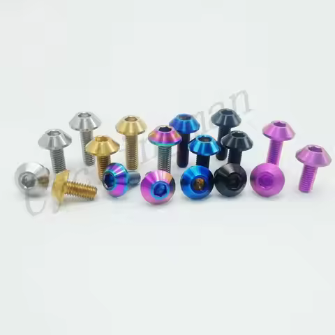4pcs M6X12mm M6X15mm M6X20mm M6X25mm Titanium Bike Motorcycle Allen Button Head Bolt Ti Screw Grade