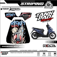 VINYL STRIPING STICKER TANKPAD FRONT DASHBOARD PROTECTOR BEAT CHARGERdeluxe, BURGER DOLLAR ROCKET PI