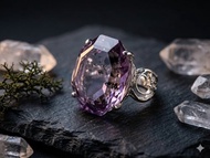 海膽幻影紫水晶銀戒