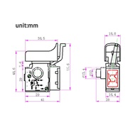10mm/13mm Saklar Bor Bosch Gsb550 / Switch Mesin Bor Gsb550 / Skakel Bor Bosch Gsb550