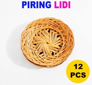 Piring Anyaman Rotan Bambu - Piring Lidi 12 Pcs