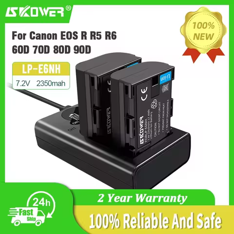 2350mAh LP-E6NH LP-E6N LP-E6 Battery Set For Canon EOS R5 R6 60D 70D 80D 90D IV 5DS R7D LPE6NH Canon