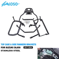 AKOSO Stainless Steel Motorcycle Top Case Side Panniers Bracket Luggage Box Rack For Suzuki V-Strom 