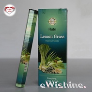 1 Box of Flute Lemon Grass Indian Incense Joss Sticks (6 packets = 120 sticks)