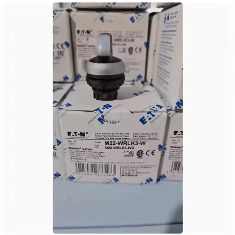 1pcs Original EATON M22-WRLK3-W R G Y B Three-position self-locking selector switch head with light
