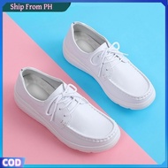 Women Nurse Shoes Rocking Shoes Light Thick Soled Slip Flat Shoes Nurse White Shoes Hospital Shoes