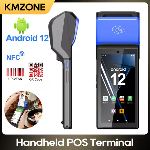 Android 12 4G Handheld POS Terminal With 58mm Thermal Printer NFC Reader or 1D 2D Scanner Mobile Dev