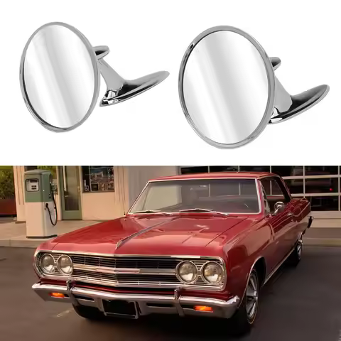 1 Pair Chrome Door Mirrors 3685955 Folding Circular Outside Exterior Rearview Mirrors Fit for Chevy 