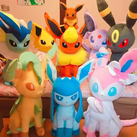 16 Styles Pokemon Eevee Family Plush Toys Eevee Sylveon Flareon Jolteon Vaporeon Pikachu Stuffed Ani