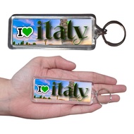 I LOVE ITALY RECTANGLE KEYCHAIN SOUVENIR