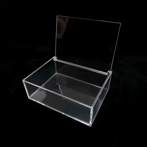 Organizer Square Cube Acrylic Box With Lids Transparent Case Clear Cube Box Stackable Design Storage