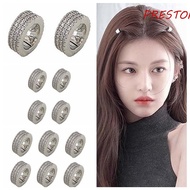 PRESTON 2/4/6pcs/set Hair Braid Tubes, Y2K Metal Clips Silver Round Hairclasp, Performance Makeup Sh