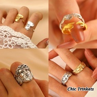 [Chic Trinkets] Make Adam Double Hand Ring Open Ring AdjustableYANG Y1137