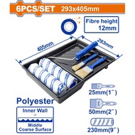 WADFOW 6 IN 1, 9" 230MM PAINT ROLLER+REFILL+PAINT BRUSHES+TRAY SET WCB3H62