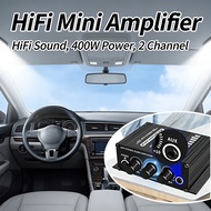 HiFi Amplifier 400W 2 Channel Car Audio 12V Power Amp Mini AUX AK270