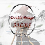 SK 1Pcs Max 35Lbs Double Bridge 100% Carbon Fiber Badminton Rackets Strung With s Ultralight 4U 84G