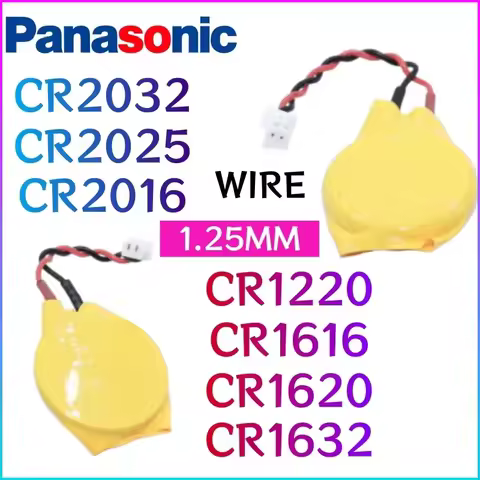 10PCS Original Panasonic CR2032 CR2025 CR2016 CR1620 CR1632 CR1616 CR1220 T6 180° WIRE With Welding 