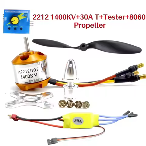 Brushless Motor A2212 1400KV 2200KV 30A 40A ESC 6040 8060 Propeller for RC Fixed Wing Helicopte Viol