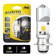 AUXITO 1PCS T19 P15D H4 LED Motorcycle Headlight Dual Color 3200K 6500K White 9-30 V