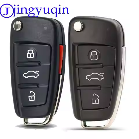 jingyuqin 3/4 Button Folding Remote Flip Car Key Case Shell Fob For Audi A2 A3 A4 A6 A6L A8 Q7 TT Ke